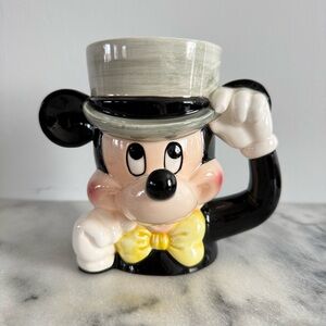 Vintage | Disney Mickey Mouse Top Hat Ceramic Coffee Tea Mug Cup 80s Character